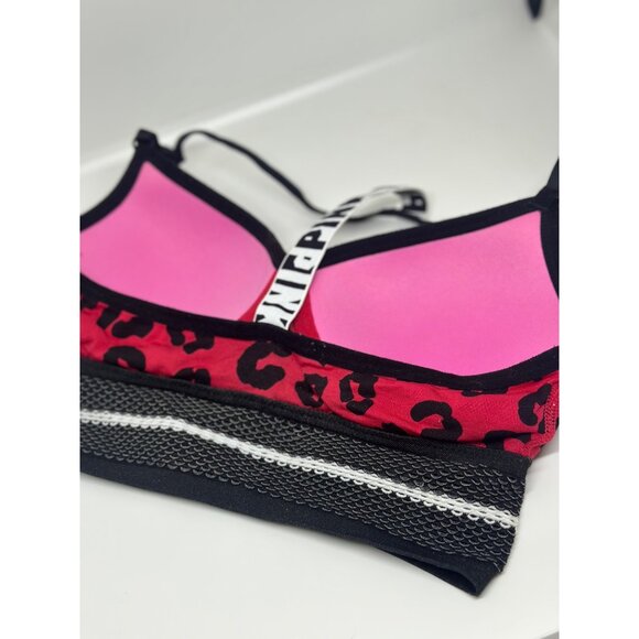 Victoria’s Secret PINK Cool & Comfy Wireless Bralette – Neon Red Leopard , XS/XP - Picture 5 of 6